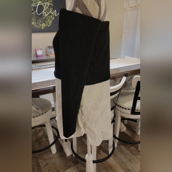 ZARA TRAFALUC COLLECTION Off Shoulder Sweater with Faux Dress Shirt size Large - Picture 3 of 5